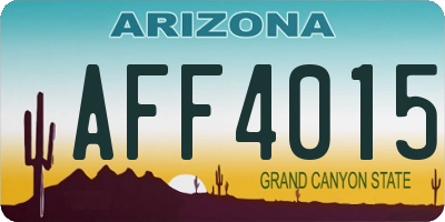 AZ license plate AFF4015