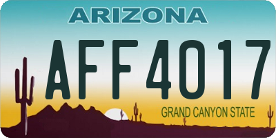 AZ license plate AFF4017