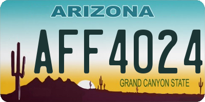 AZ license plate AFF4024