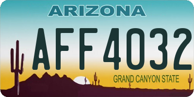 AZ license plate AFF4032