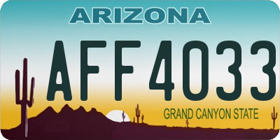 AZ license plate AFF4033