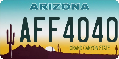 AZ license plate AFF4040
