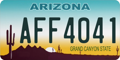 AZ license plate AFF4041
