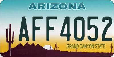 AZ license plate AFF4052