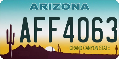 AZ license plate AFF4063