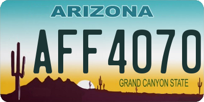 AZ license plate AFF4070
