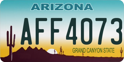 AZ license plate AFF4073