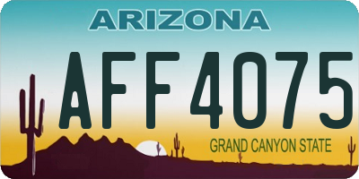 AZ license plate AFF4075