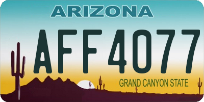AZ license plate AFF4077