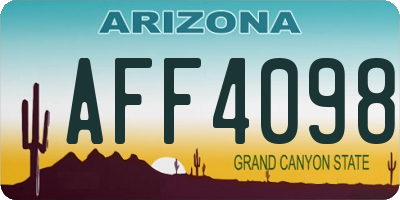 AZ license plate AFF4098