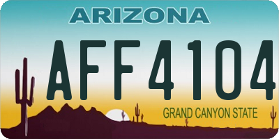 AZ license plate AFF4104