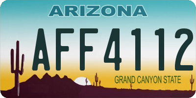 AZ license plate AFF4112
