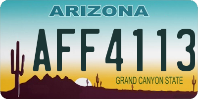 AZ license plate AFF4113