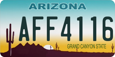 AZ license plate AFF4116