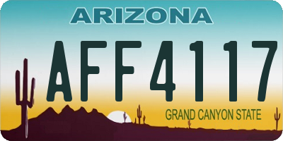 AZ license plate AFF4117