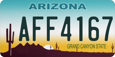 AZ license plate AFF4167