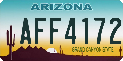 AZ license plate AFF4172