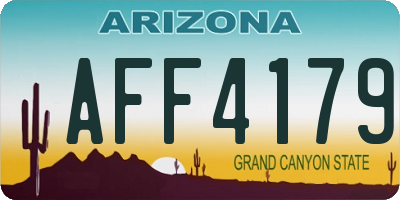 AZ license plate AFF4179