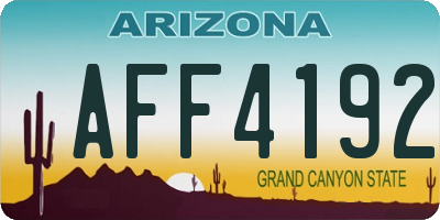 AZ license plate AFF4192