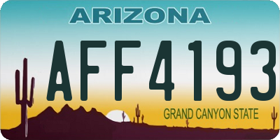 AZ license plate AFF4193
