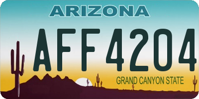 AZ license plate AFF4204