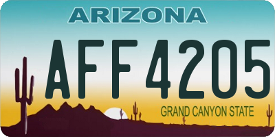 AZ license plate AFF4205