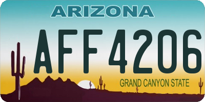 AZ license plate AFF4206