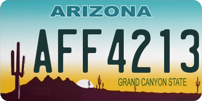 AZ license plate AFF4213