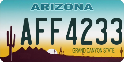 AZ license plate AFF4233