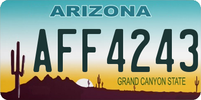 AZ license plate AFF4243