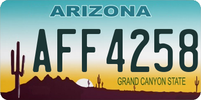 AZ license plate AFF4258