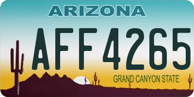 AZ license plate AFF4265