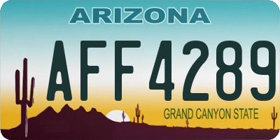 AZ license plate AFF4289