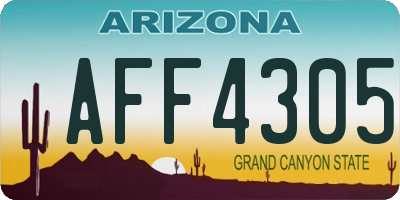 AZ license plate AFF4305