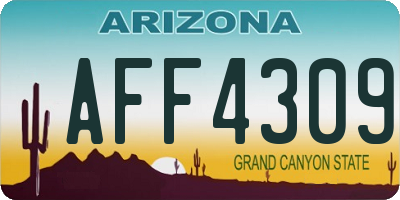 AZ license plate AFF4309