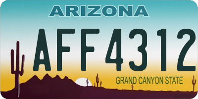 AZ license plate AFF4312