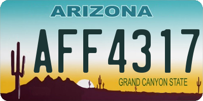 AZ license plate AFF4317