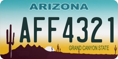 AZ license plate AFF4321