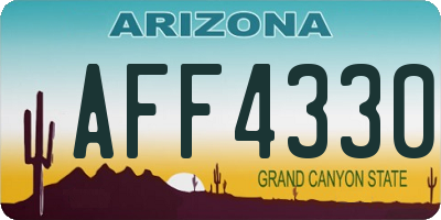AZ license plate AFF4330