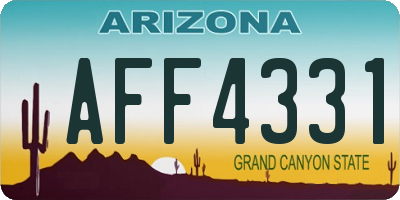AZ license plate AFF4331