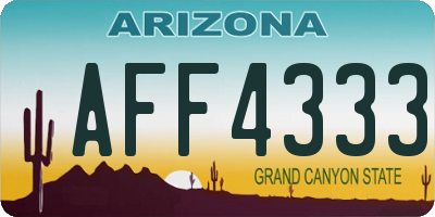 AZ license plate AFF4333