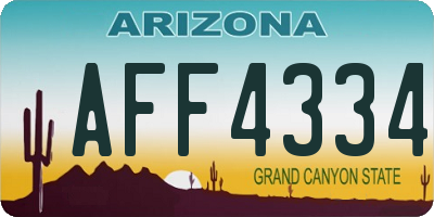 AZ license plate AFF4334