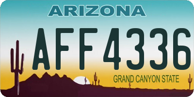 AZ license plate AFF4336