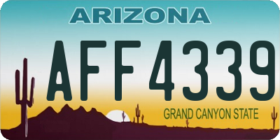 AZ license plate AFF4339