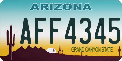 AZ license plate AFF4345