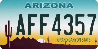AZ license plate AFF4357