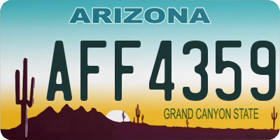 AZ license plate AFF4359