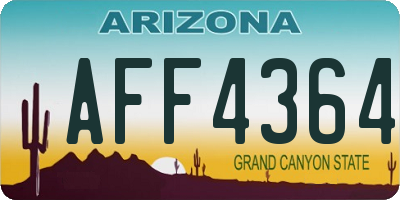 AZ license plate AFF4364