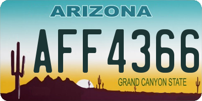 AZ license plate AFF4366