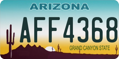 AZ license plate AFF4368